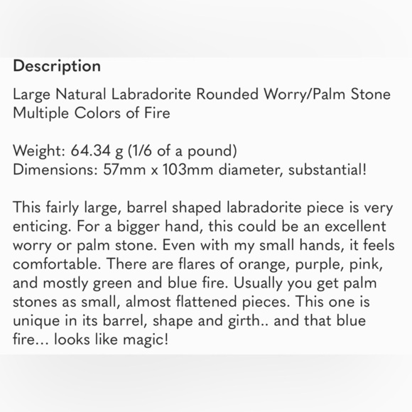 Large Natural Labradorite Worry Stone - Picture 12 of 13